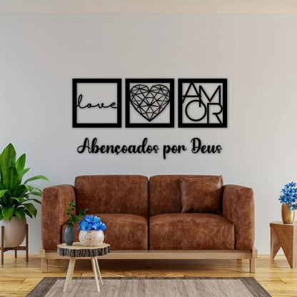 Quadros Decorativos - Abençoado por Deus